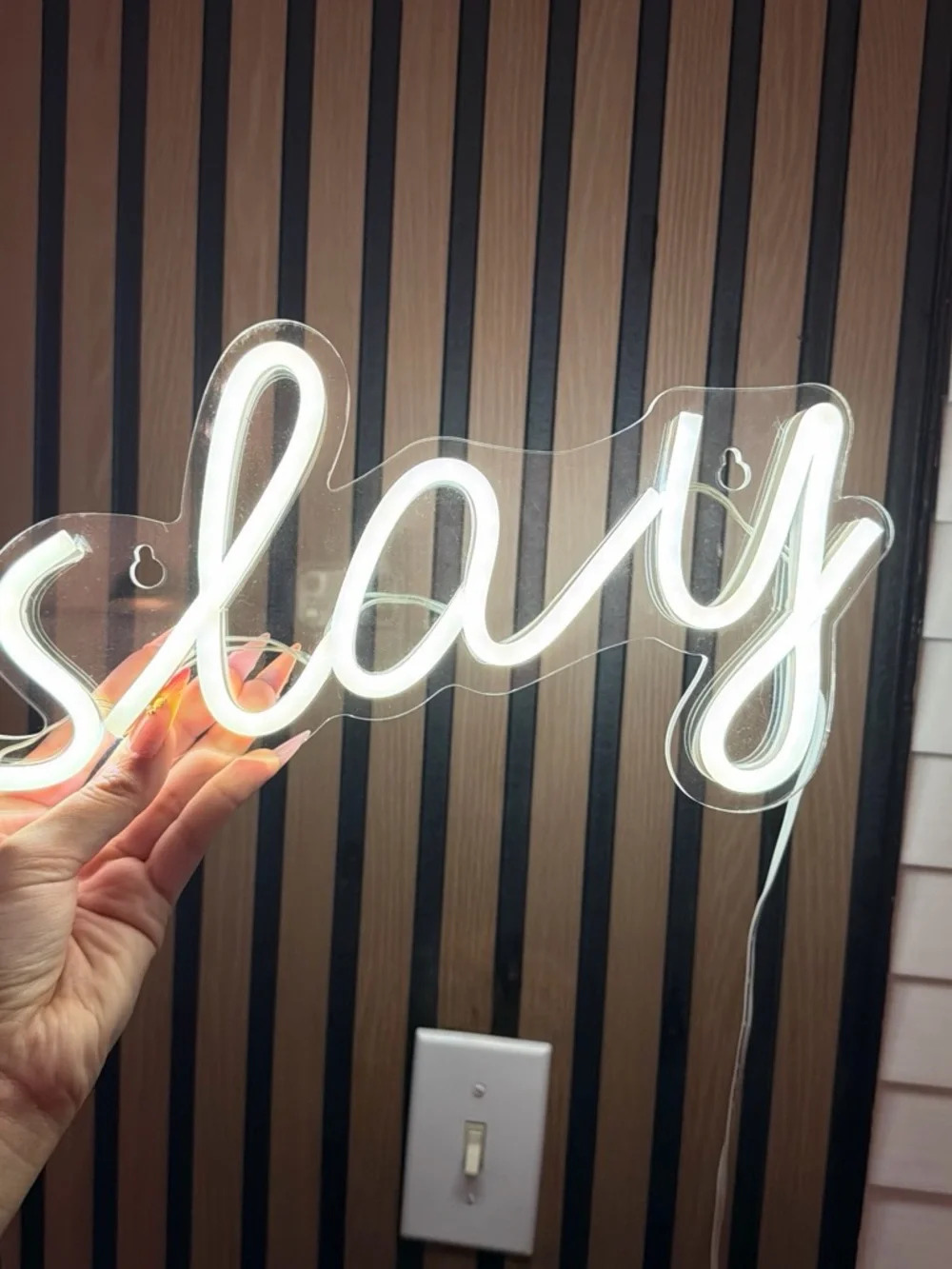 White LED Script Accent Light – 'slays' Home Sign